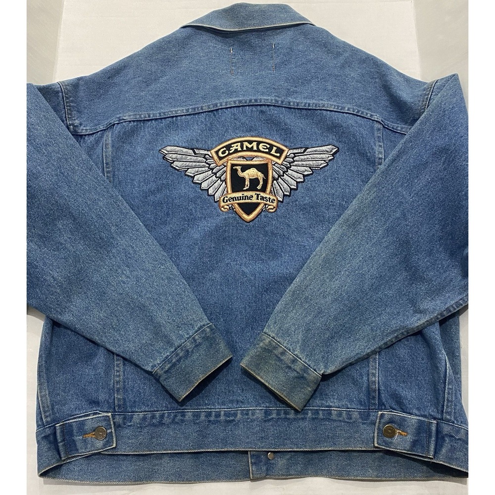 Vintage Camel Cigarettes Denim Embroidered Classic Jacket. Button Up. XL